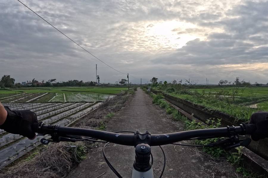 Cycling at less busy road with breathtaking scenery